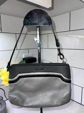 Coach | Two-Tone Metallic Gray and Silver Wristlet/Clutch